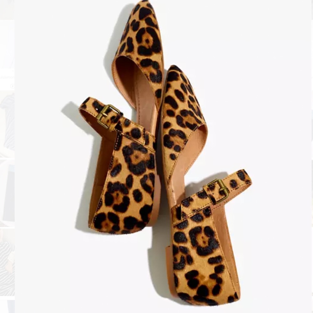 Madewell Buckle Leopard Calf Hair Flat